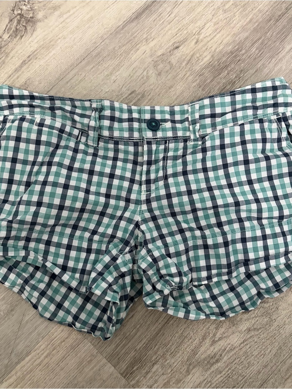 Vintage Y2K American Eagle Plaid Micro Mini Shorts Size 2 Low Rise Chino Preppy